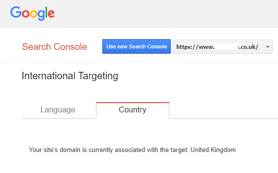 international targeting cctld - Search Console